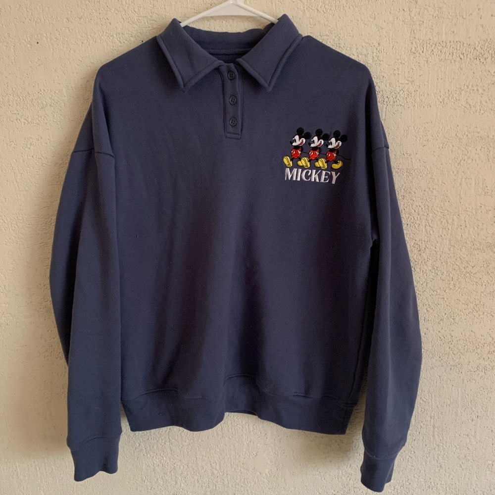 Mickey Mouse Disney quarter button up sweater